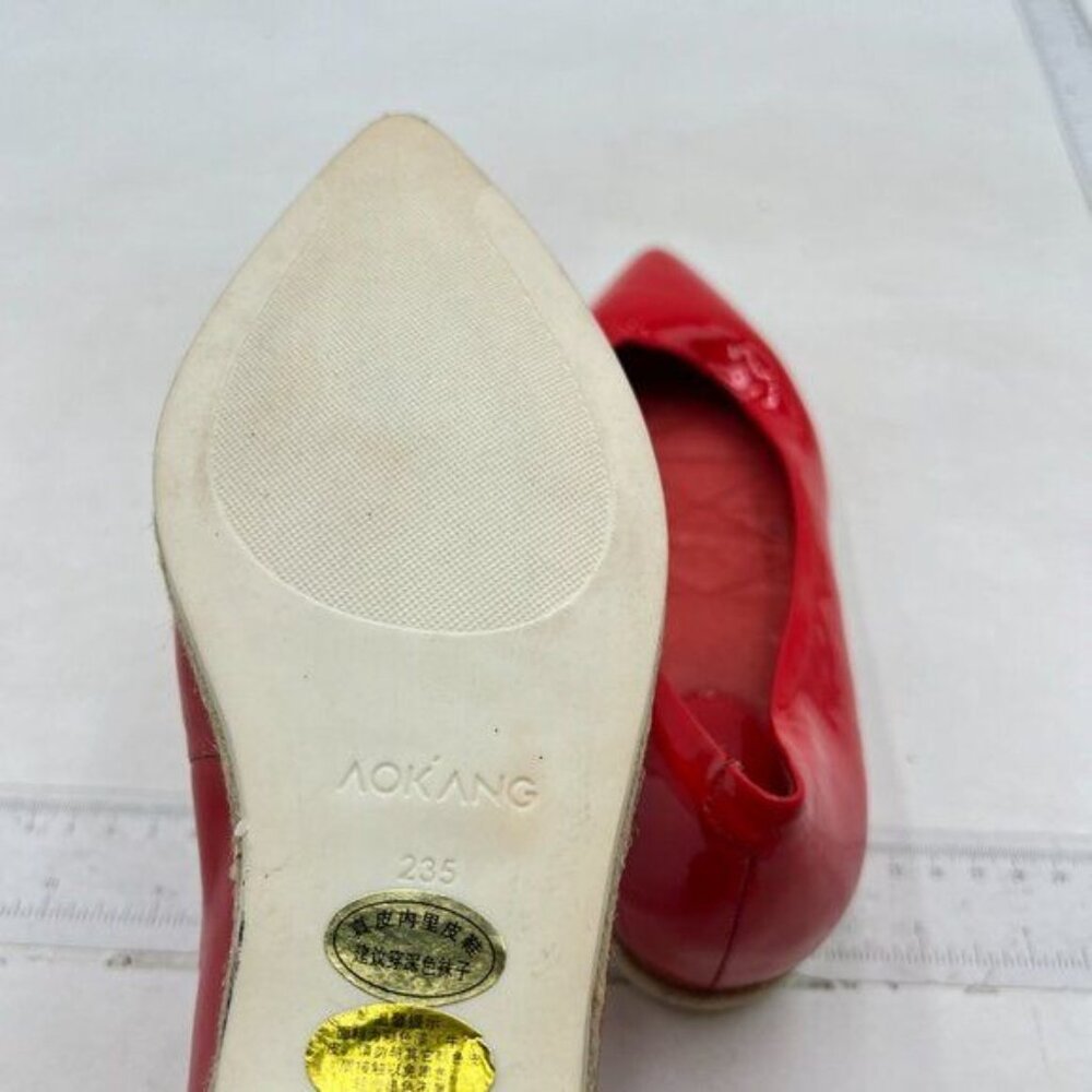 Classic Shallow Slip on Flats Chic Sexy Pointed Toe Low Heel Shoes Ballets Red - Picture 5 of 7